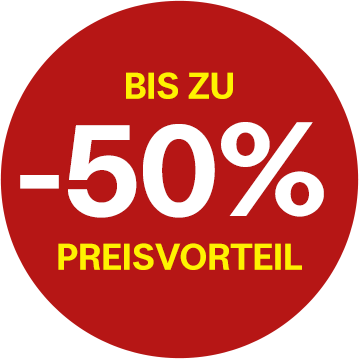 Bis zu -50% Preisvorteil