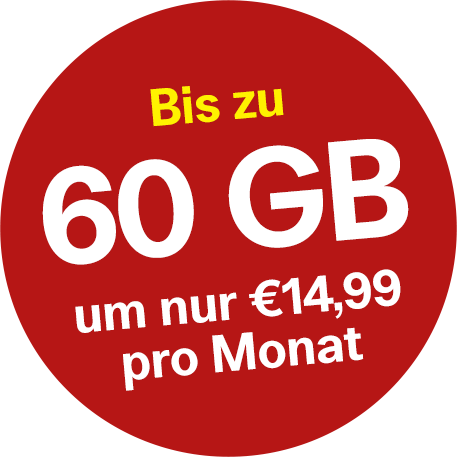 Bis zu 60 GB um nur 14,99 Euro pro Monat