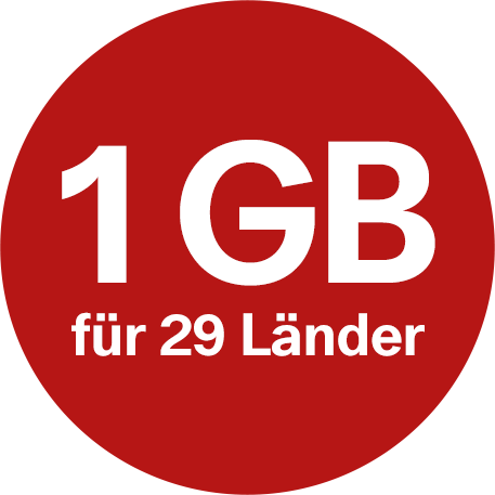 1 GB für 29 Länder um nur 19,99 Euro