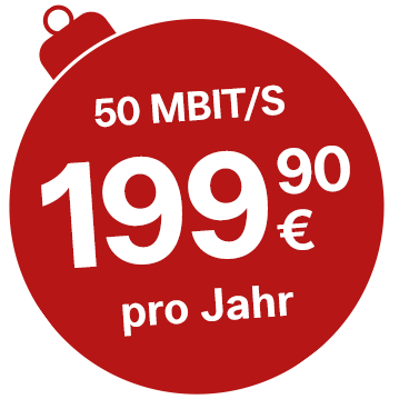 50 MBit/s um nur 199,90 Euro pro Jahr